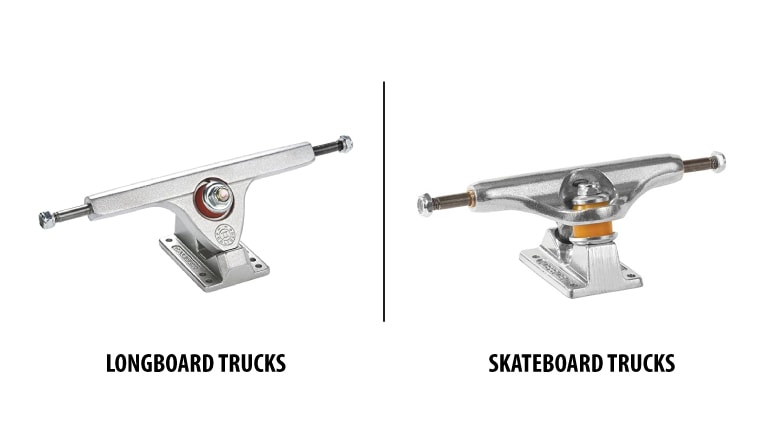 Difference between skateboard and longboard trucks